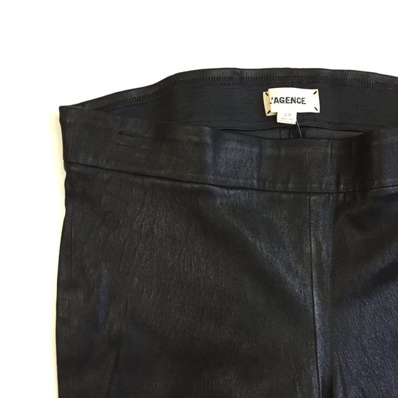 NWT L'AGENCE Black France 100% Genuine Lamb Leather Slim Fit Legging Pants - Picture 5 of 12